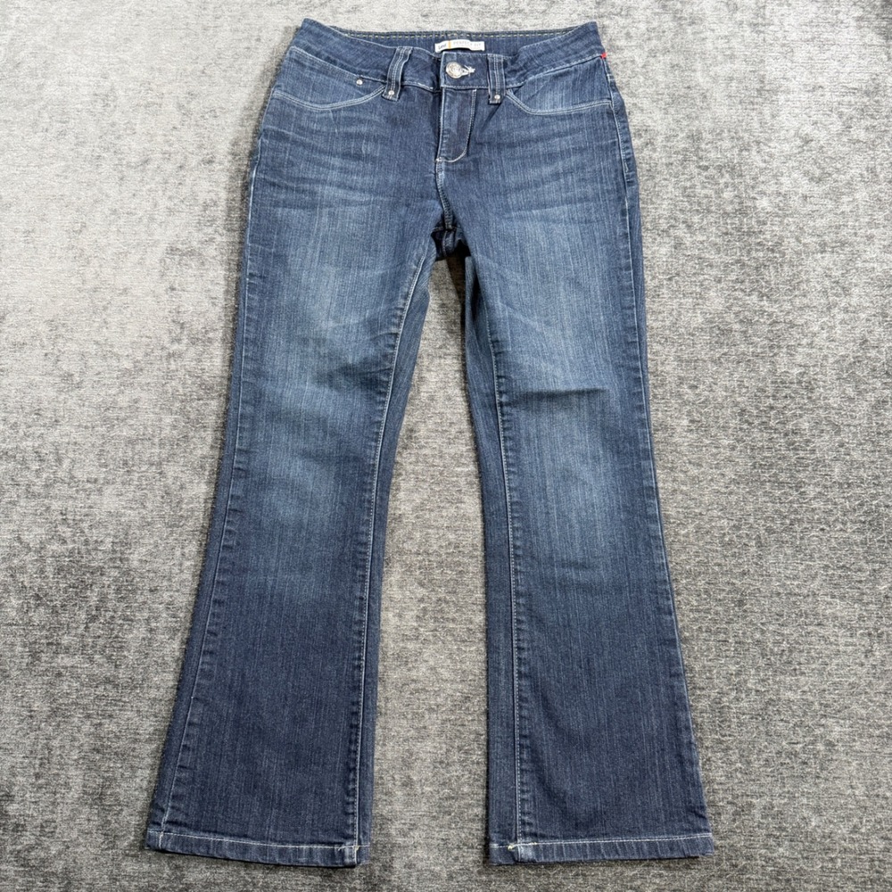 Lee Perfect Fit Bootcut Jeans Womens 8P Dark Wash Mid Rise Flap Pocket Denim
